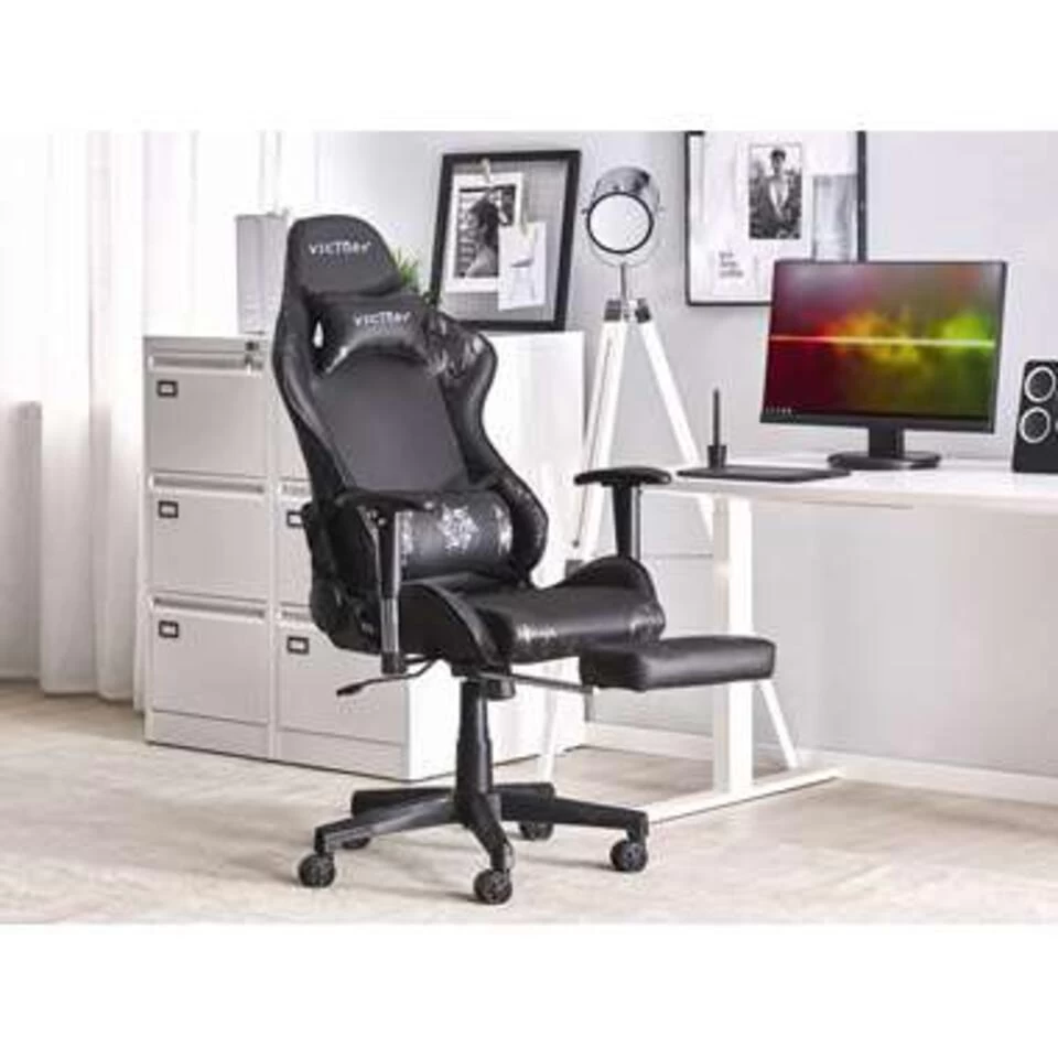 Beliani Gamestoel VICTORY - Zwart Kunstleer - Afbeelding 2