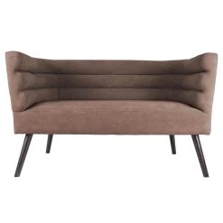 Leitmotiv Bank Explicit - Suede Look Chocolade Bruin - 128x71x74cm
