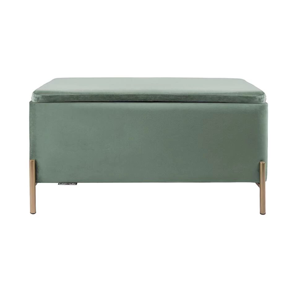 Leitmotiv Bank Snog XL - Velvet Jade Groen, Goud Geverfde Poten - 90x45x45cm - Afbeelding 3
