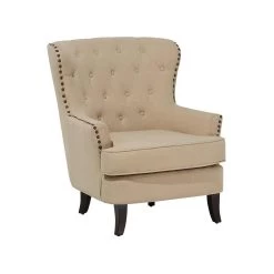 Beliani Fauteuil VIBORG - Beige Polyester