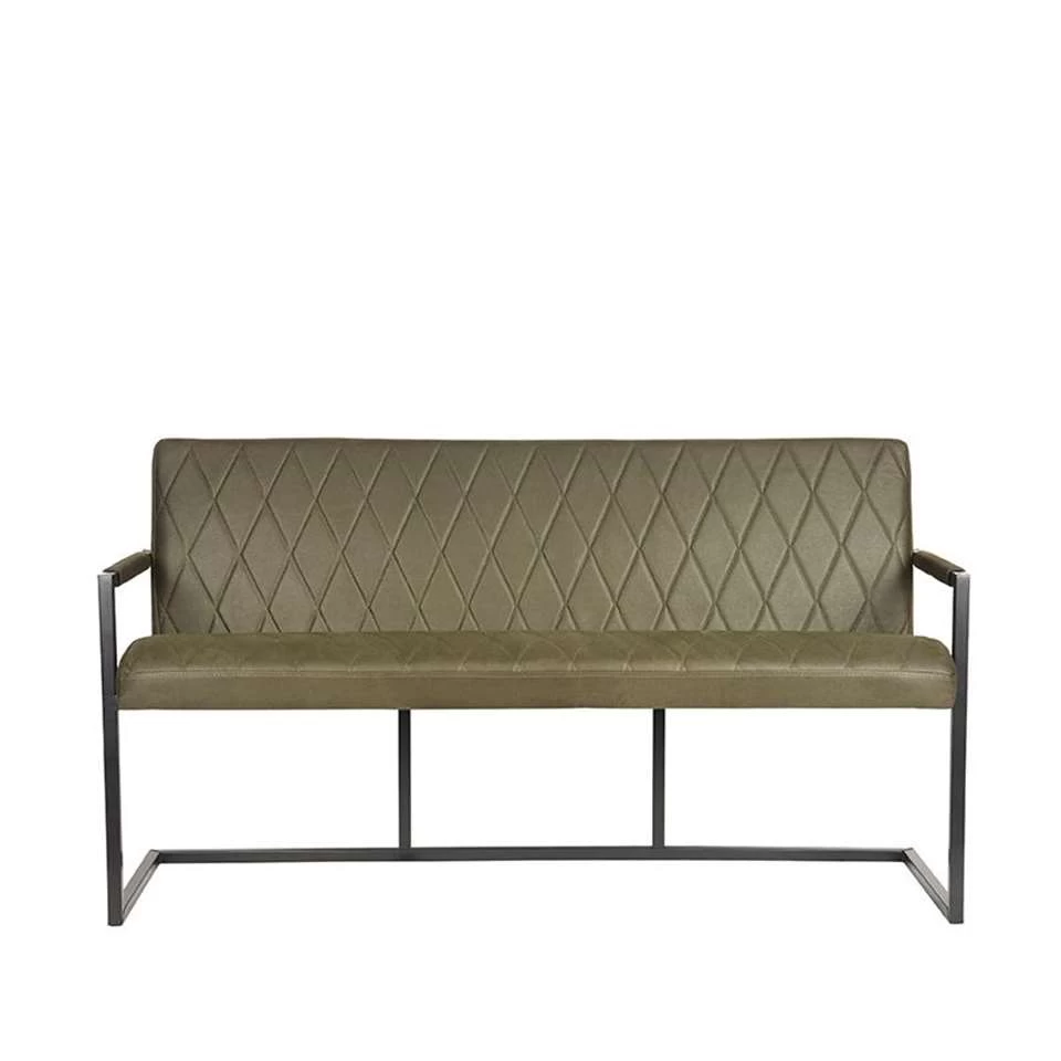 LABEL51 Eetkamerbank Denmark - Army Green - Microfiber - 155 Cm - Afbeelding 2