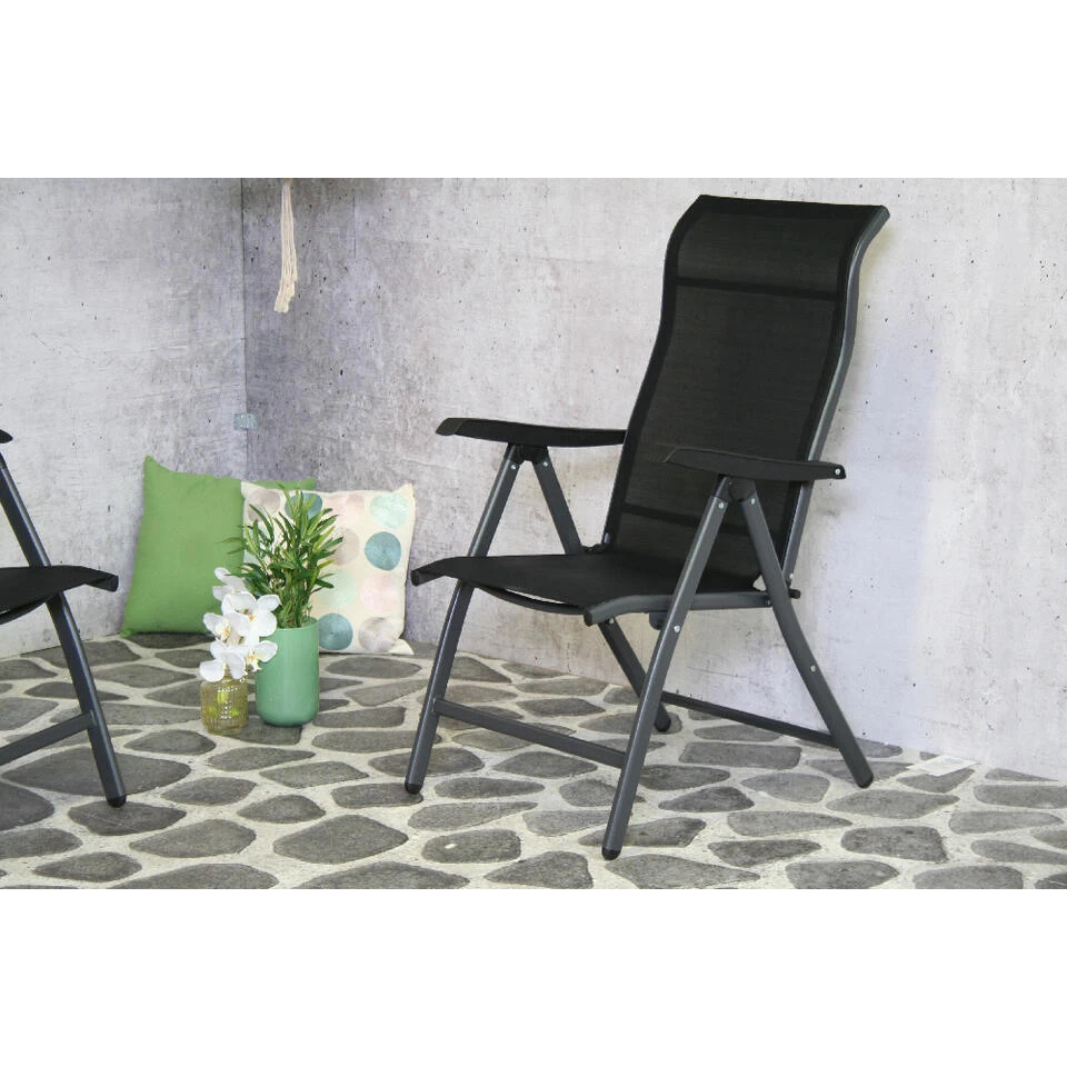 SenS-Line Sardinië Verstelbare Tuinstoel - Zwart - Afbeelding 2