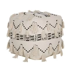 Beliani Poef THONDI - Beige Katoen