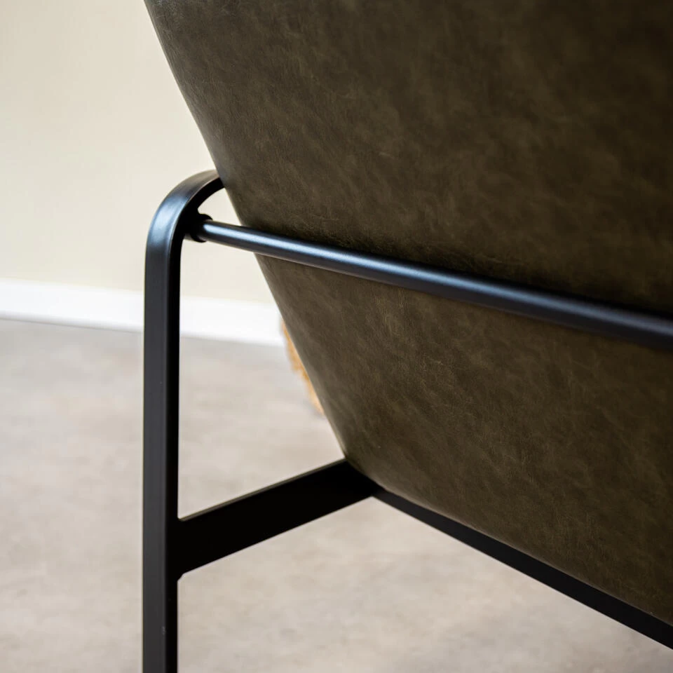 Industriële Fauteuil Mitch Groen - Kunstleder - Groen - Afbeelding 4