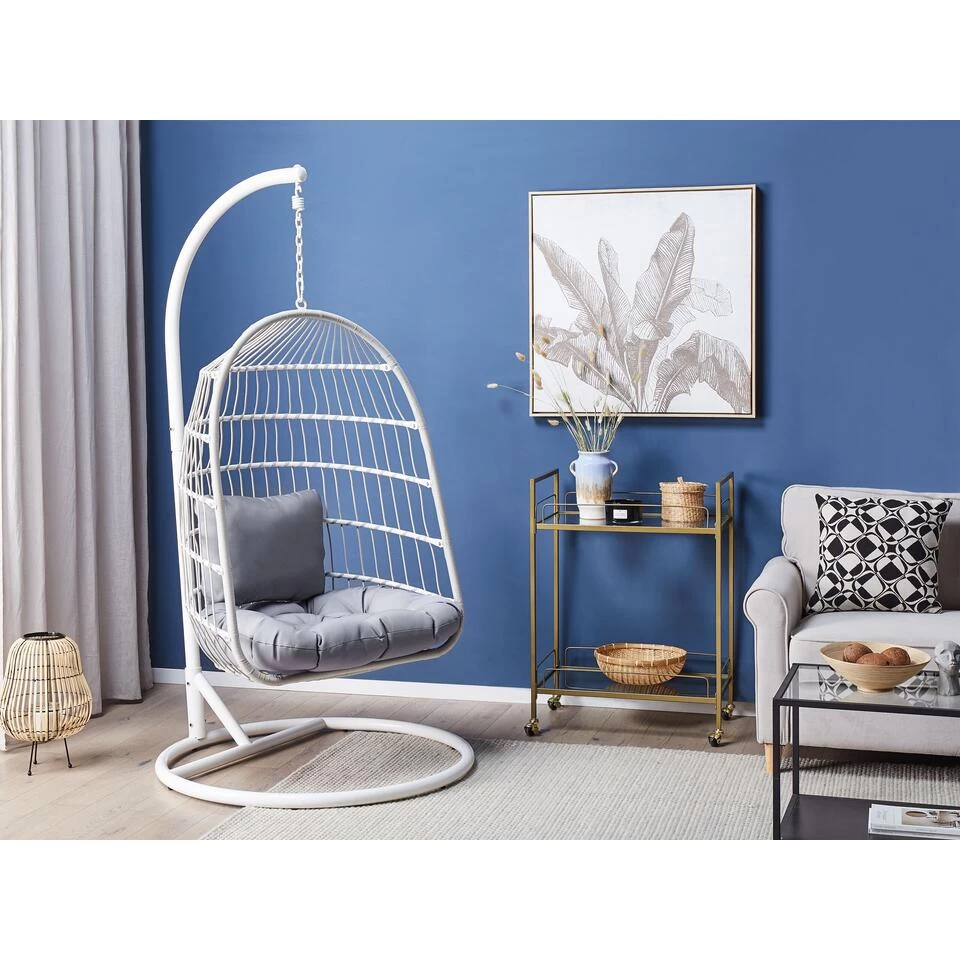 Beliani Hangstoel ALLERA - Wit Polyester - Afbeelding 2