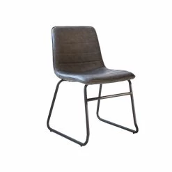 Industriële Eetkamerstoel Mark Antraciet - Kunstleder - Grijs