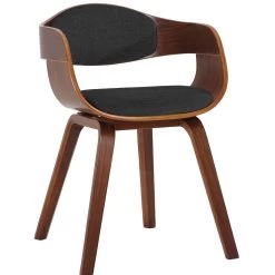 CLP Eetkamerstoel Kingston Walnoot Frame Stof - Grijs
