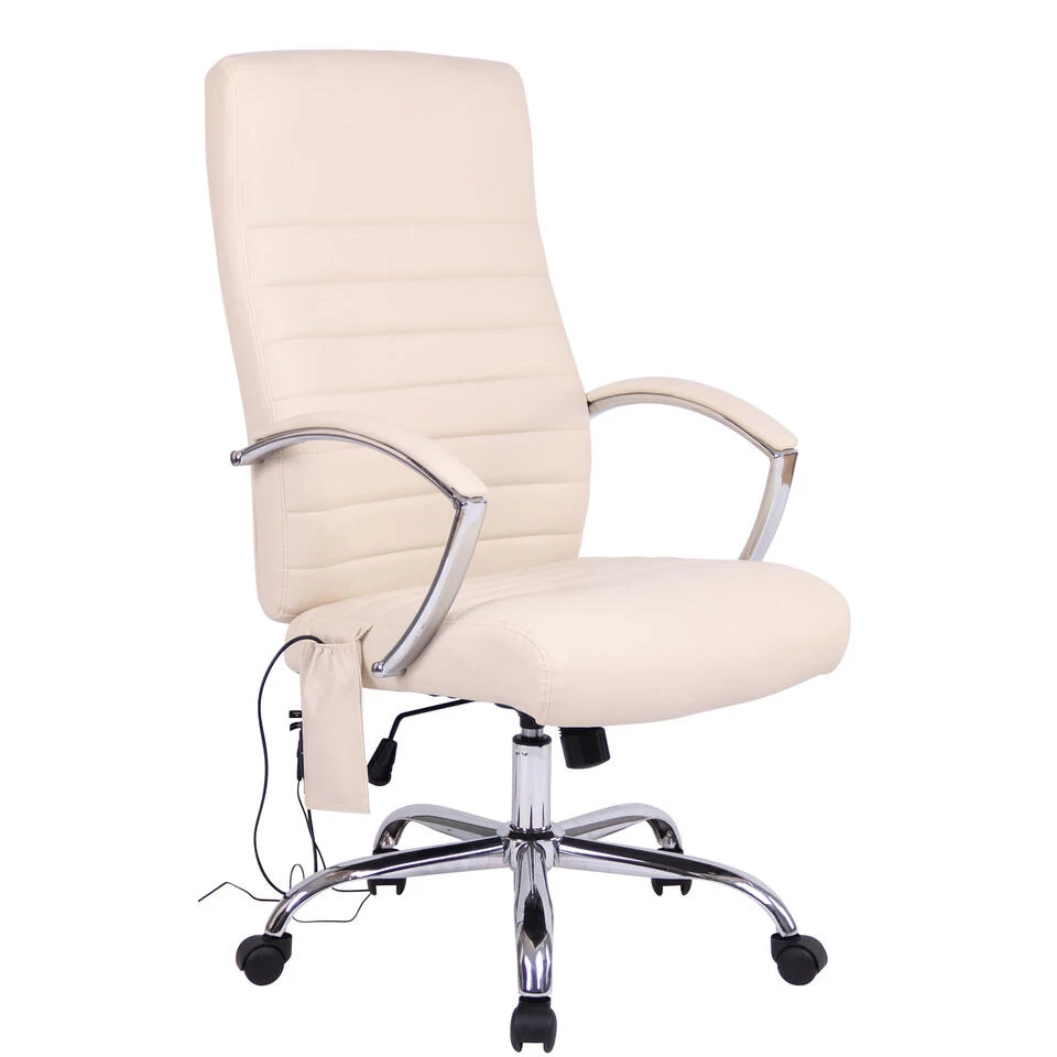 Clp Bureaustoel Valais Met Massage Functie Kunstleer - Crème