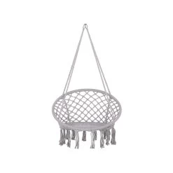 Beliani Hangstoel GABELLA - Grijs Katoen