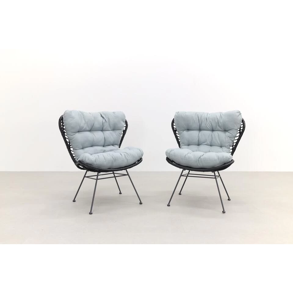 Garden Impressions Libelle Retro Loungestoel - Set Van 2 - Zwart - Afbeelding 3