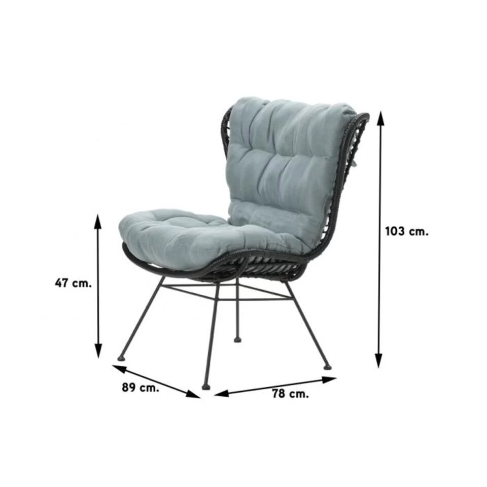 Garden Impressions Libelle Retro Loungestoel - Set Van 2 - Zwart - Afbeelding 4