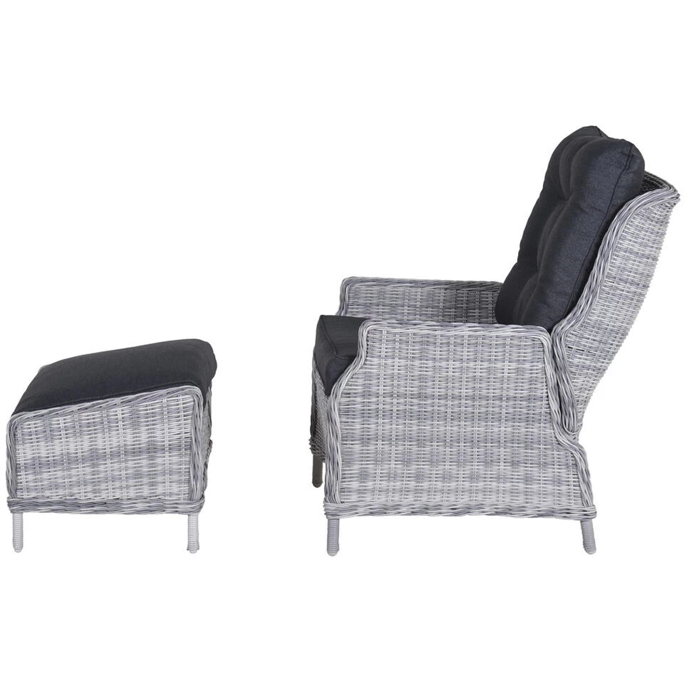 Garden Impressions Santa Rosa Tuinstoel + Voetenbank - L. Grijs - Afbeelding 4