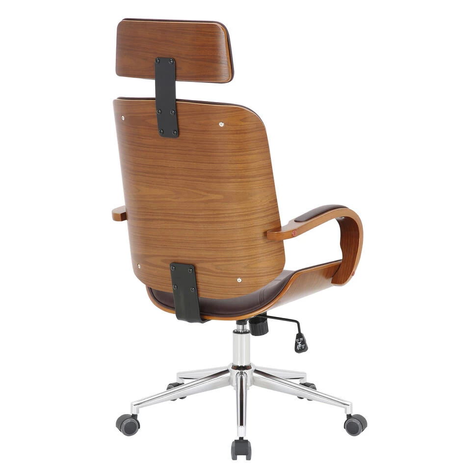 Clp Bureaustoel Dayton Walnoot Frame Bruin - Afbeelding 4