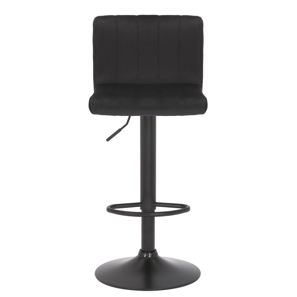 CLP Barkruk Jamie Fluweel Zwart - Afbeelding 2