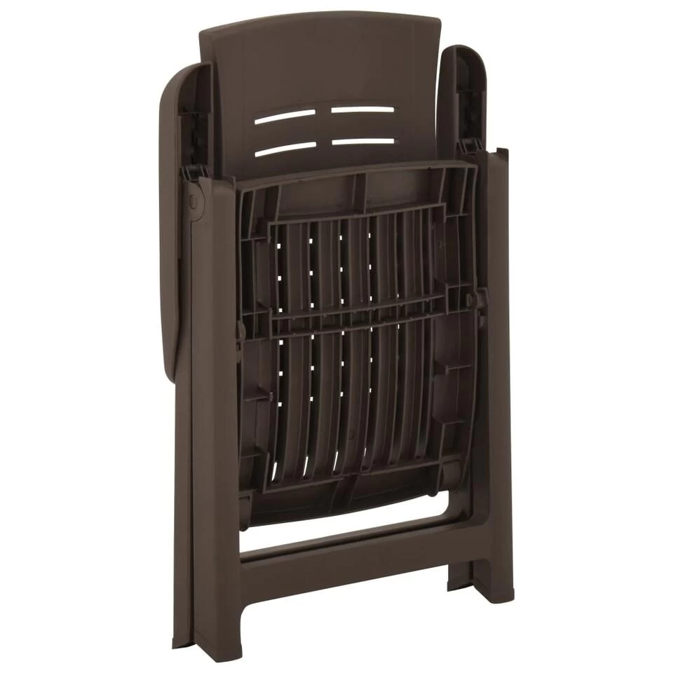 VidaXL Tuinstoelen 2 St Verstelbaar Kunststof Mokka - Afbeelding 4