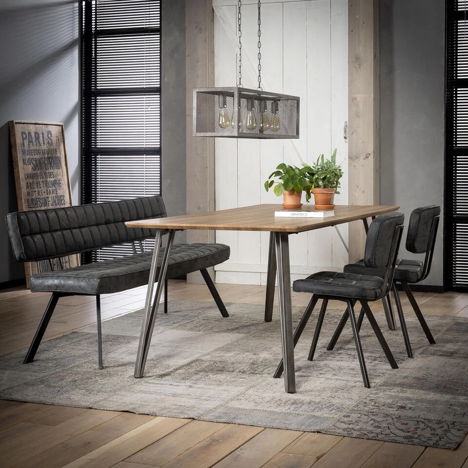 Hoyz - Eetkamerbank 180 Cm - Kunstleer - 4 Personen - Afbeelding 3