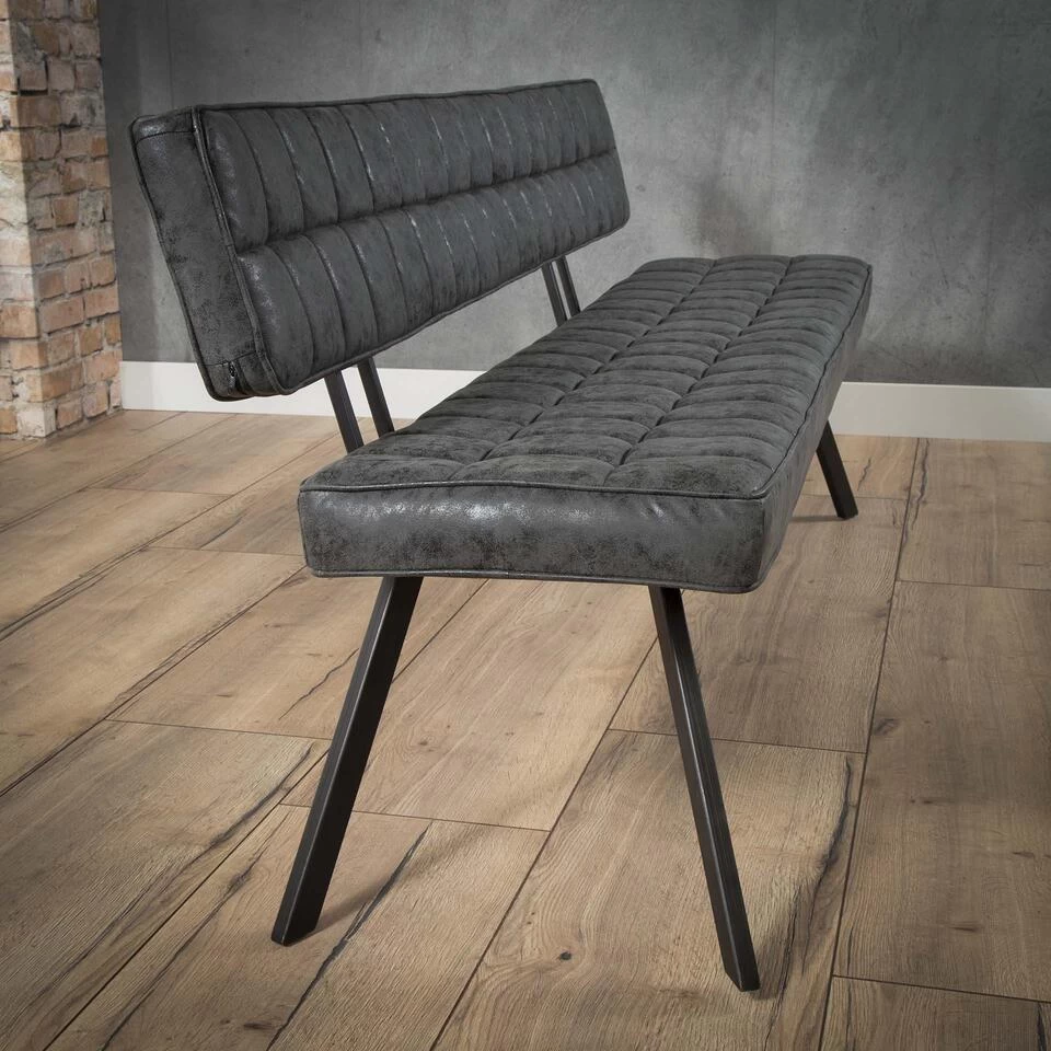 Hoyz - Eetkamerbank 180 Cm - Kunstleer - 4 Personen - Afbeelding 4