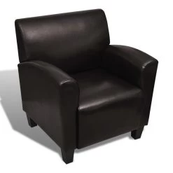 VidaXL Fauteuil Kunstleer Donkerbruin