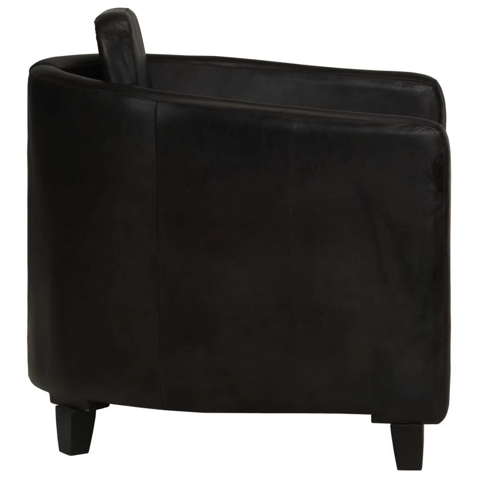 VidaXL Fauteuil Echt Leer Zwart - Afbeelding 3