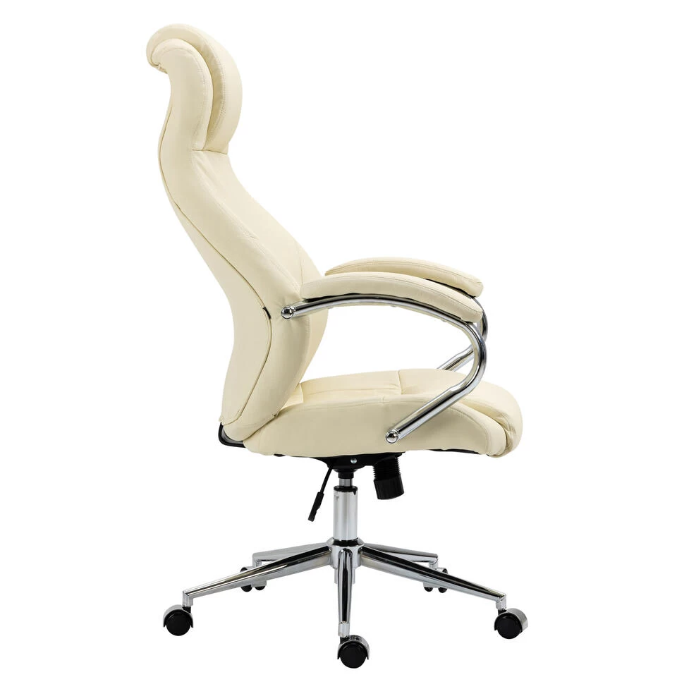 Clp Bureaustoel Salford Leder Crème - Afbeelding 3