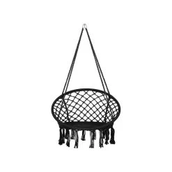 Beliani Hangstoel GABELLA - Zwart Katoen