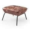 SCOTT - Voetenbankje - Velvet Poef - 57x54x40 Cm - Ideale Bijzet Poef - Tobacco
