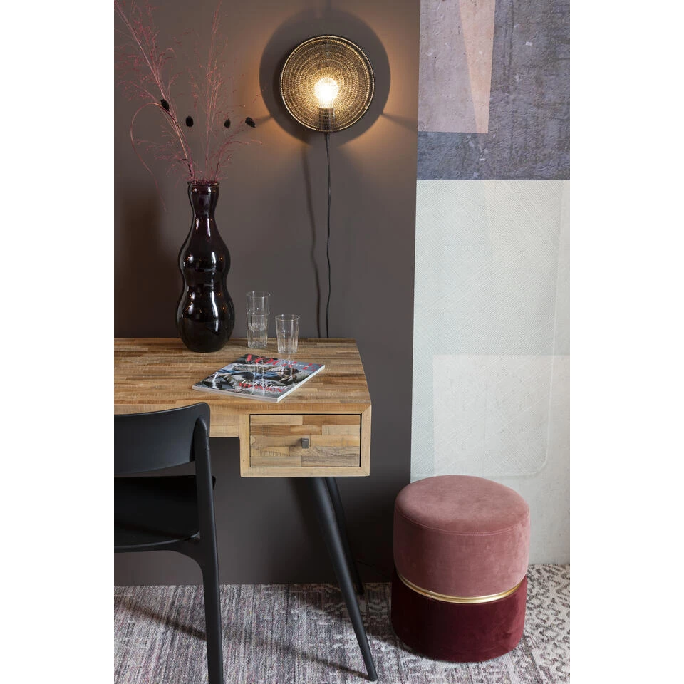 Parya Home Bubble Poef - Roze - Velvet - Afbeelding 3