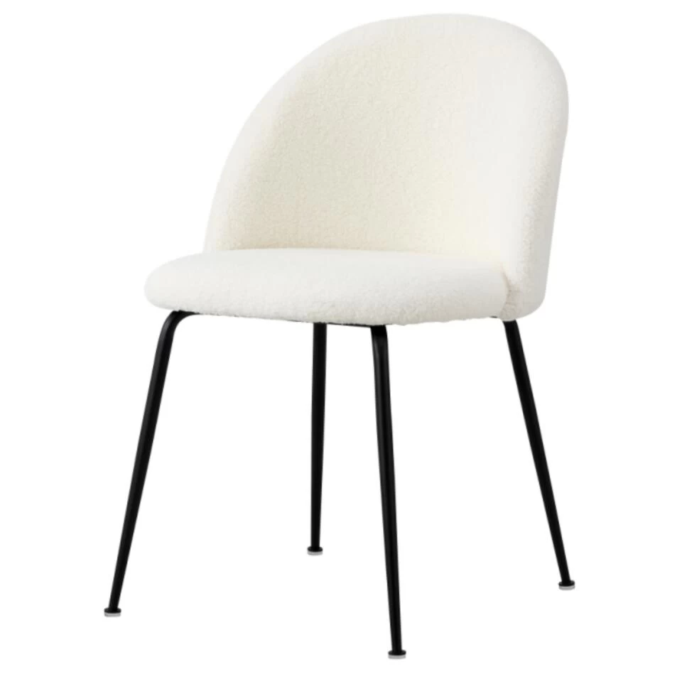DS4U® Luuk Eetkamerstoel Teddy - Stof - Wit