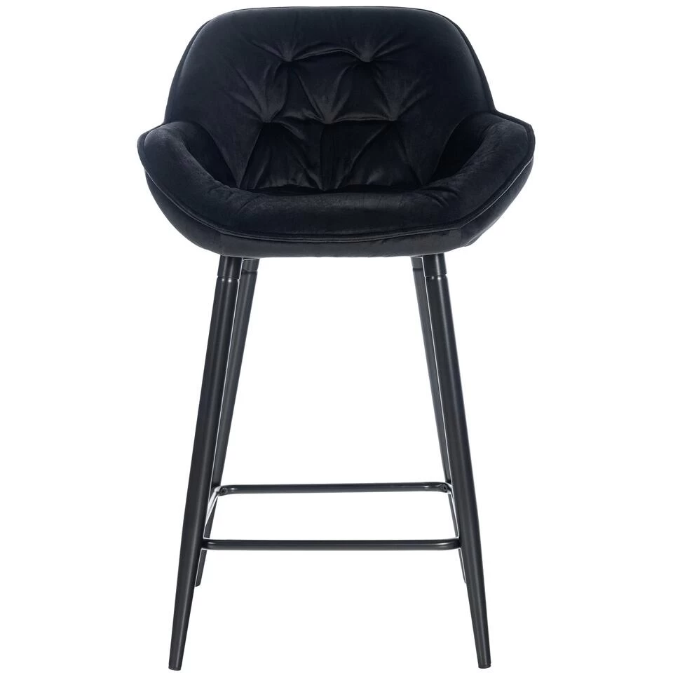 CLP Barkruk Gibson Fluweel Zwart - Afbeelding 2