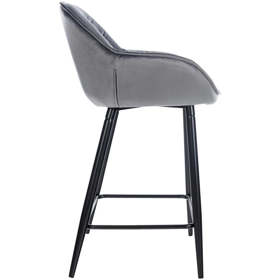 CLP Barkruk Gibson Fluweel Grijs - Afbeelding 3