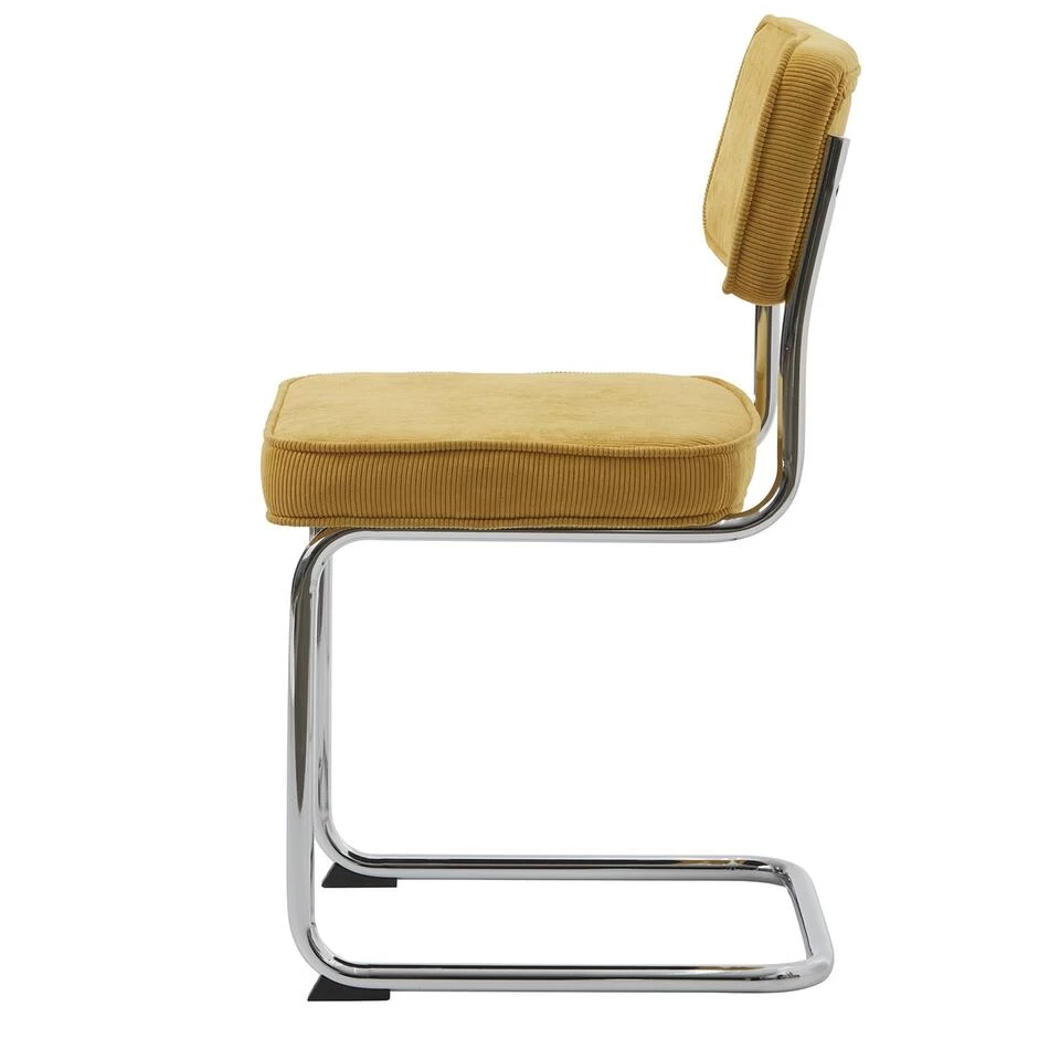 Giga Meubel Eetkamerstoel Geel - Stof & Metaal - Stoel Rupert - Afbeelding 2