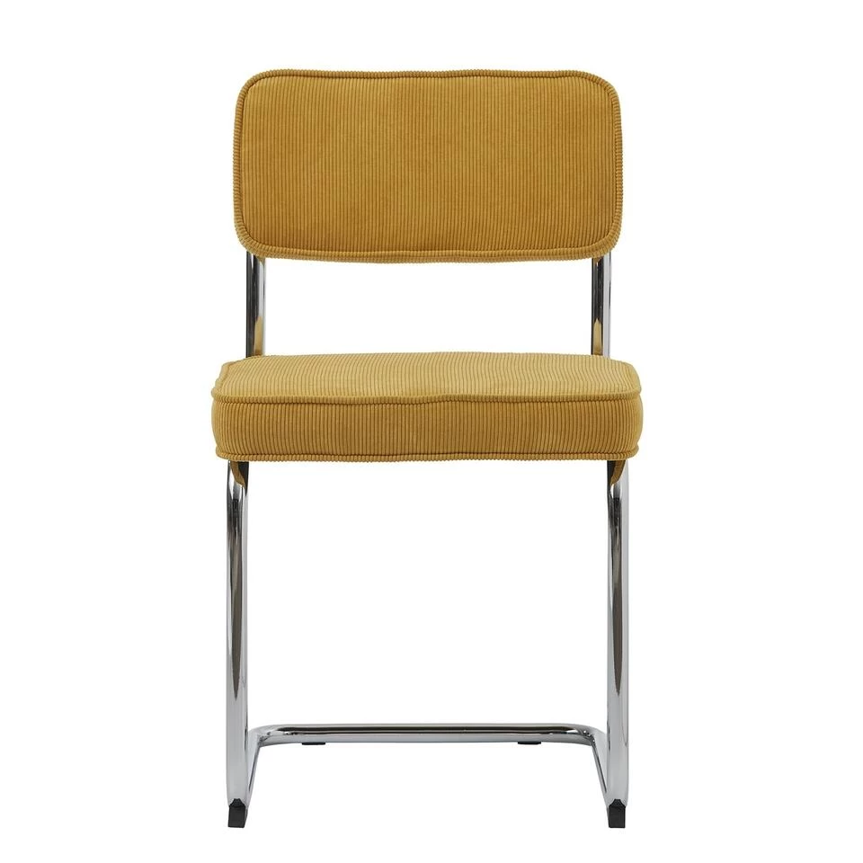 Giga Meubel Eetkamerstoel Geel - Stof & Metaal - Stoel Rupert - Afbeelding 3