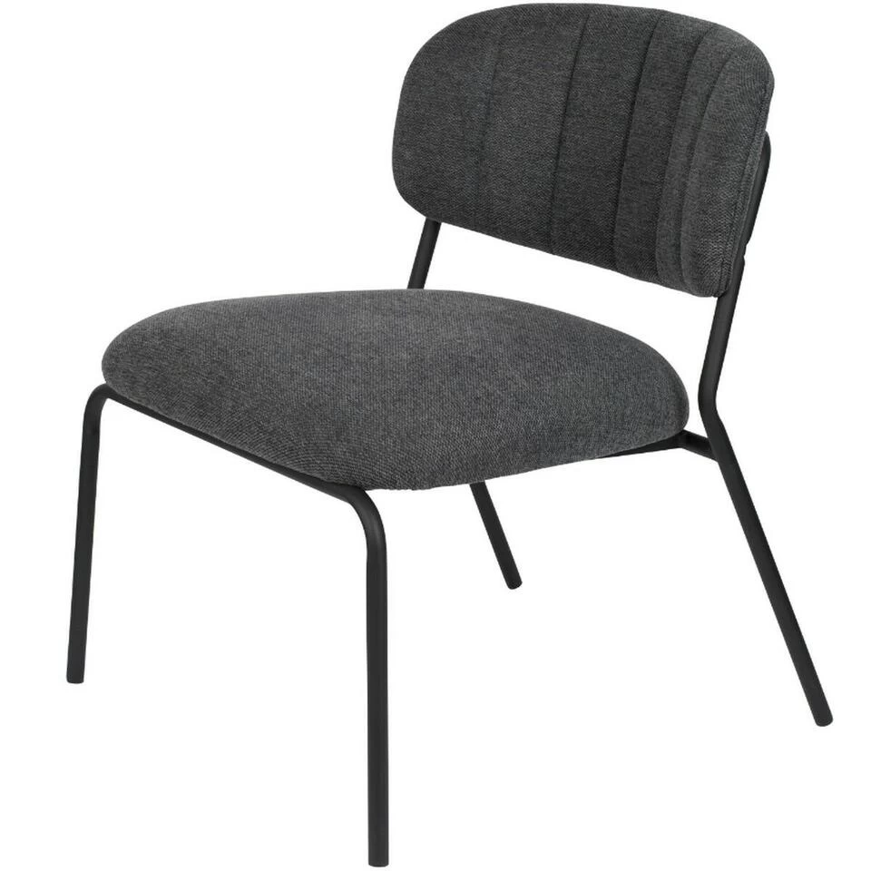 Puur Viken Fauteuil Donkergrijs/zwart - Stof - Grijs - Afbeelding 2