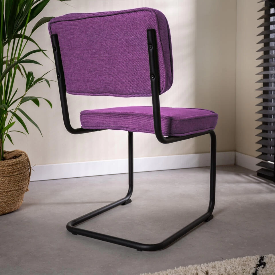 Set Van 2 Eetkamerstoelen Industrieel Remo Paars - Stof - Paars - Afbeelding 4