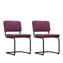 Set Van 2 Eetkamerstoelen Industrieel Remo Paars - Stof - Paars