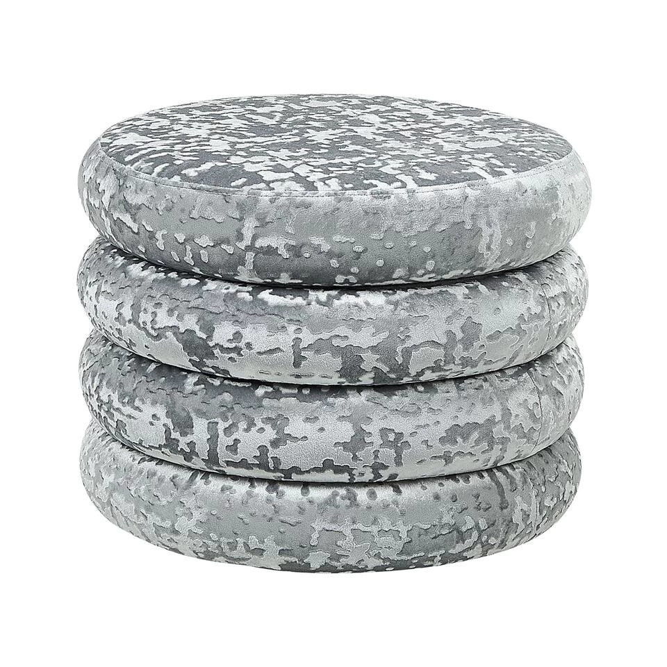 Beliani Poef BREWTON - Grijs Fluweel