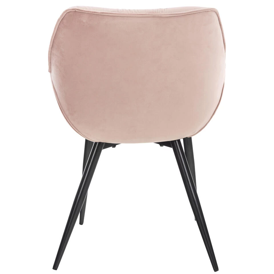 CLP Set Van 4 Eetkamerstoelen Tanna Fluweel Roze - Afbeelding 4