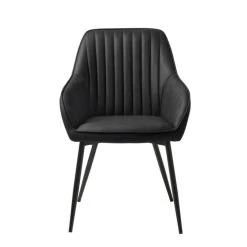 Giga Meubel Eetkamerstoel PU Leer - Zwart - 59x58x83,5cm - Stoel Melfort