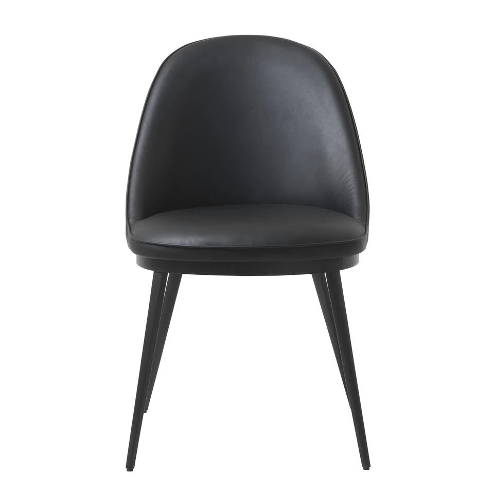 Giga Meubel Eetkamerstoel Kunstleer - Zwart - Zithoogte 49cm - Stoel Gain - Afbeelding 2