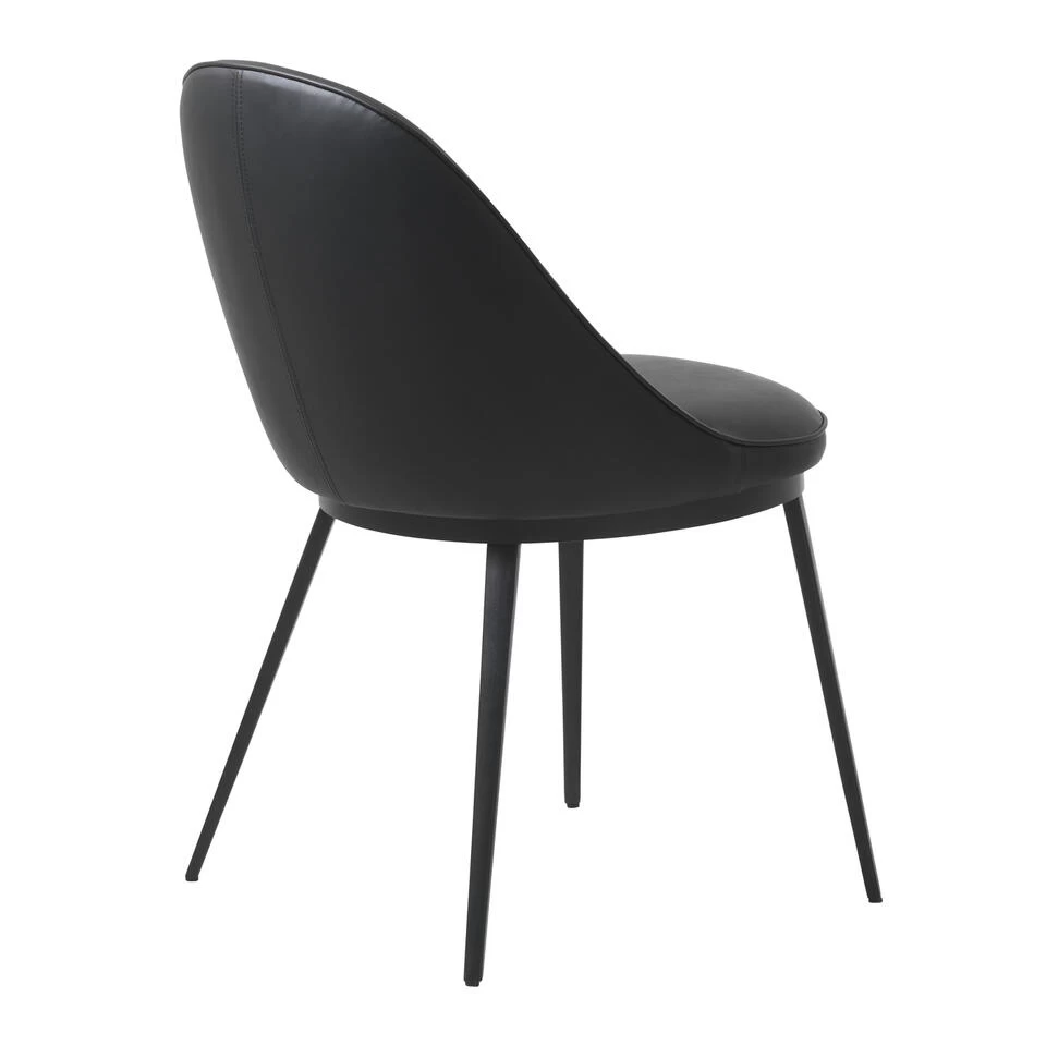 Giga Meubel Eetkamerstoel Kunstleer - Zwart - Zithoogte 49cm - Stoel Gain - Afbeelding 3