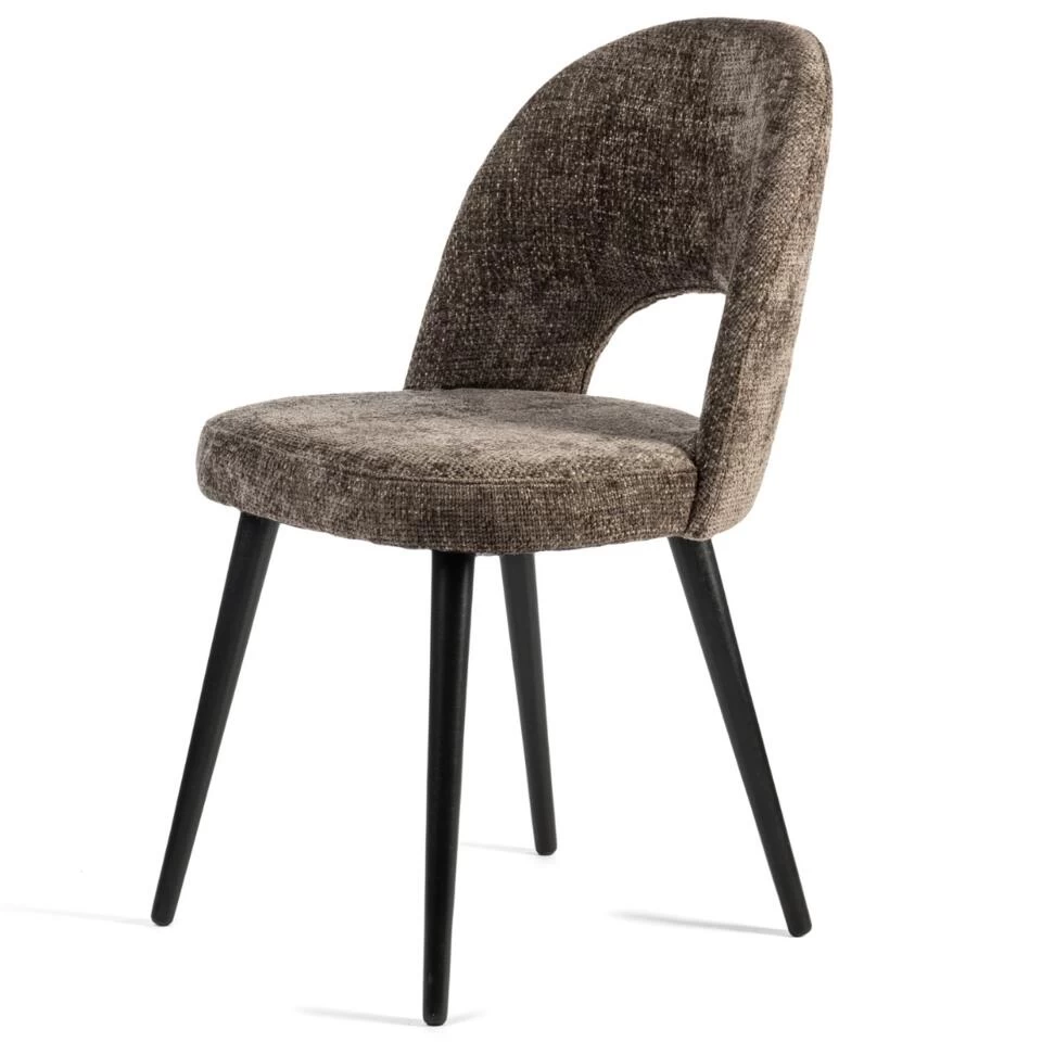 Devin Eetkamerstoel - Stof - Bruin