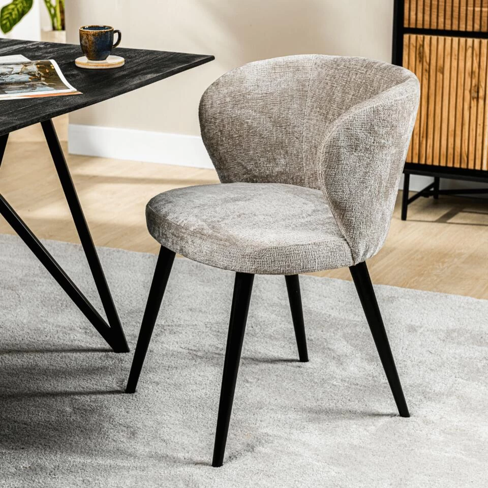 Culo Eetkamerstoel Roman - Stof - Beige - Afbeelding 2