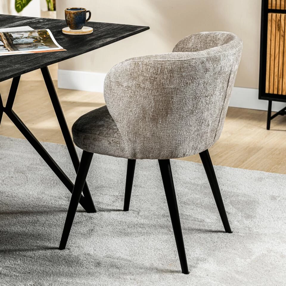 Culo Eetkamerstoel Roman - Stof - Beige - Afbeelding 3