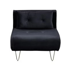 Beliani Eenpersoonsbank - VESTFOLD Zwart Fluweel