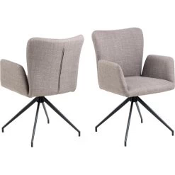 Sohome Draaibare Eetkamerstoel - Set Van 2 - Aubri - Grijsbruin