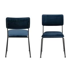 Sohome Eetkamerstoel - Set Van 2 - Denis - Velvet - Navy Blue