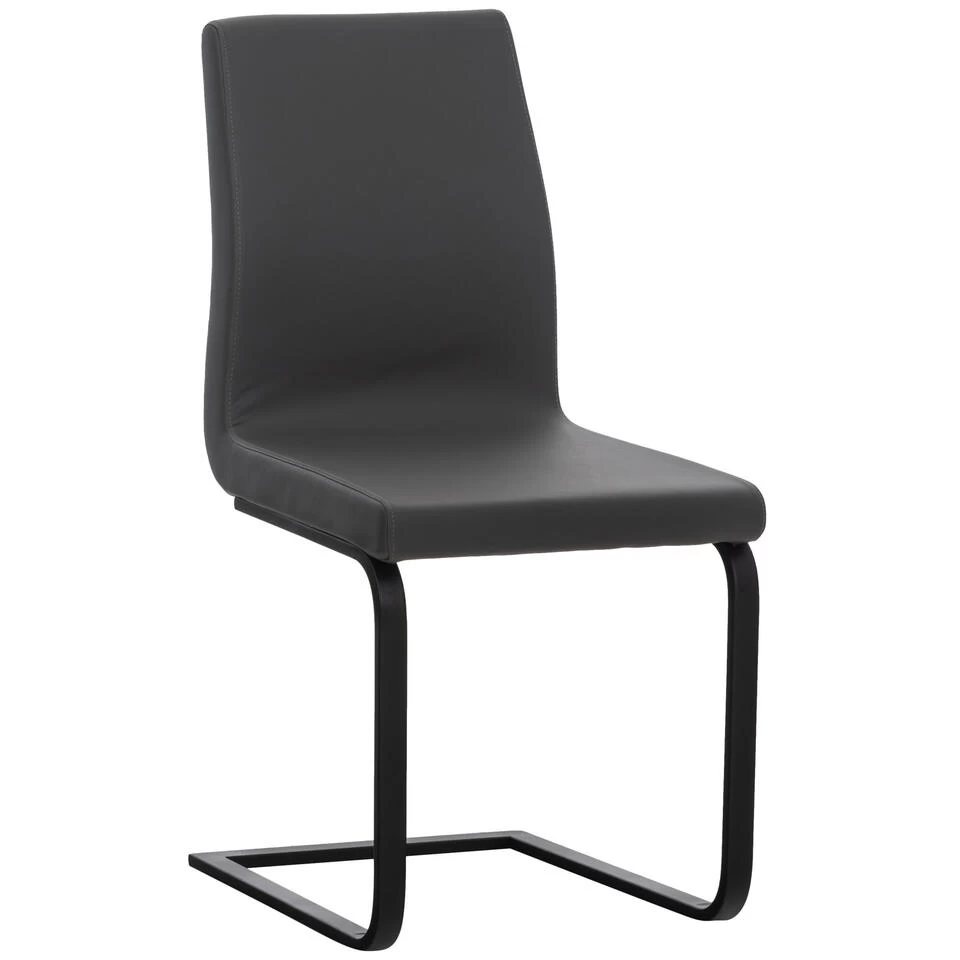 CLP Set Van 2 Eetkamerstoelen Belley Kunstleder Grijs - Afbeelding 2