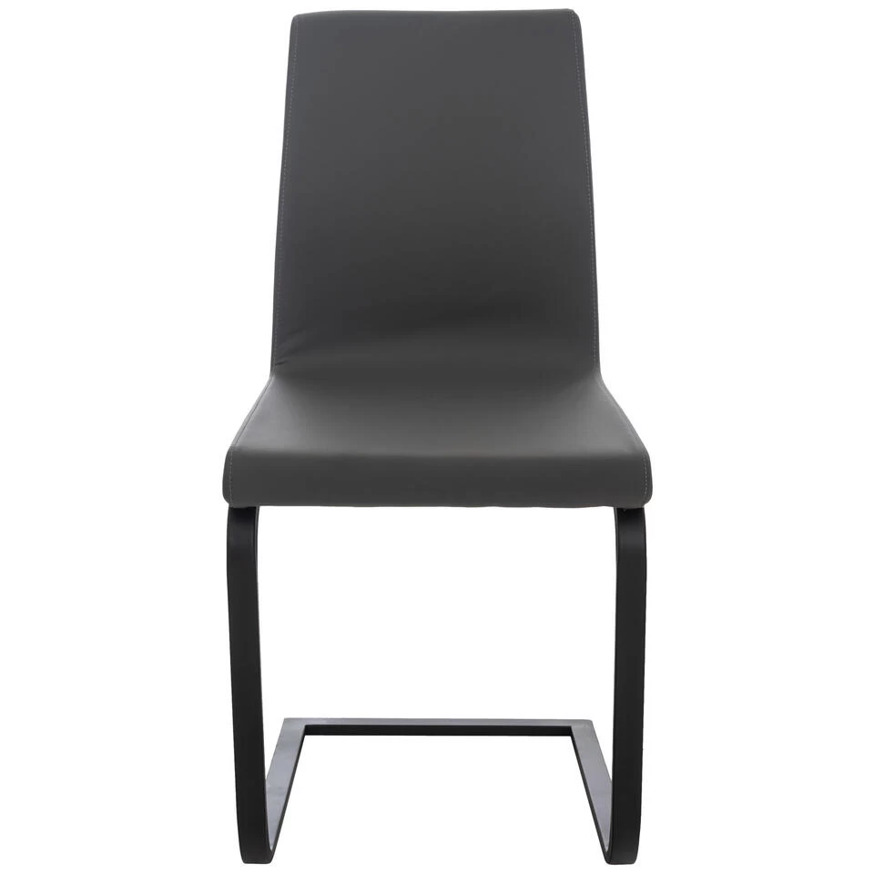 CLP Set Van 2 Eetkamerstoelen Belley Kunstleder Grijs - Afbeelding 3