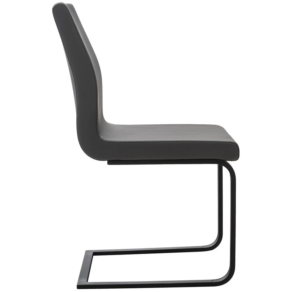 CLP Set Van 2 Eetkamerstoelen Belley Kunstleder Grijs - Afbeelding 4