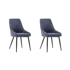 Furnihaus Eetkamerstoel Oscar Boucle Blauw Set Van 2